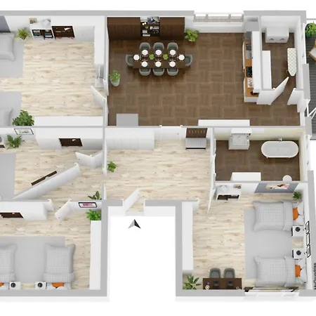 Modern 4-room With Balcony & Free Parking & Free Wi-fi - Ka02 *